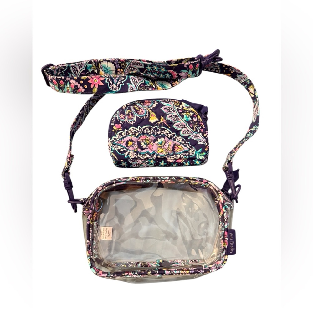 Vera Bradley Clear Stadium Crossbody Bag in French Paisley